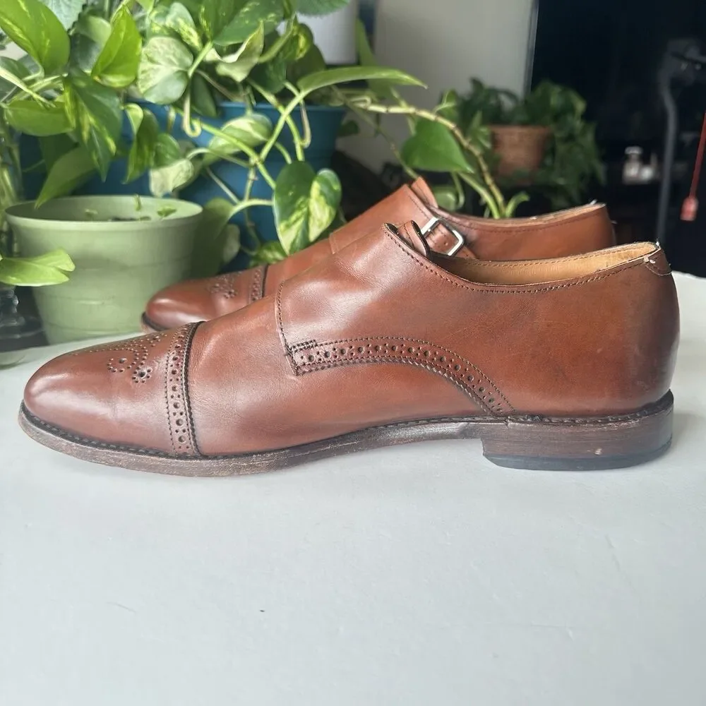 Allen Edmonds St. John's 2927 Double Monk Strap Shoes Dark Chili Leather Size 13